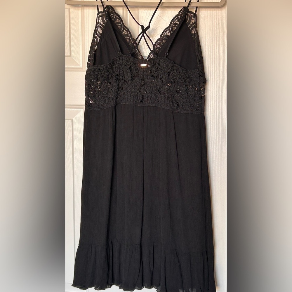 PINK Victoria's Secret Black Lace Detail Mini Dress